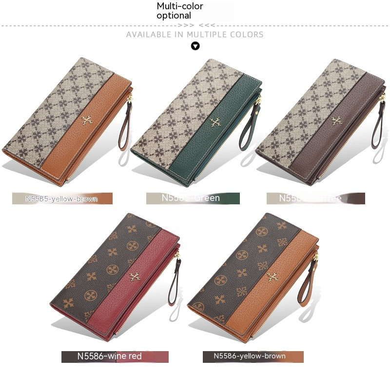 Fashionable New Trend Versatile Women's Patchwork Printed Large Capacity Multi Card Mobile Phone Bag with Zipper Handle_voghion.com