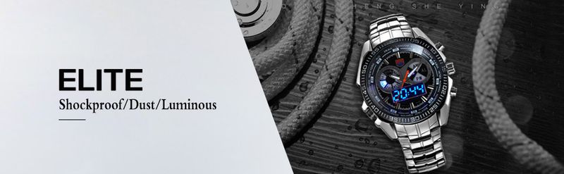 Men's Watches Men's Sports Double-display Electronic Watch Alarm Clock Luminous Shi Ying Waterproof Watch_voghion.com