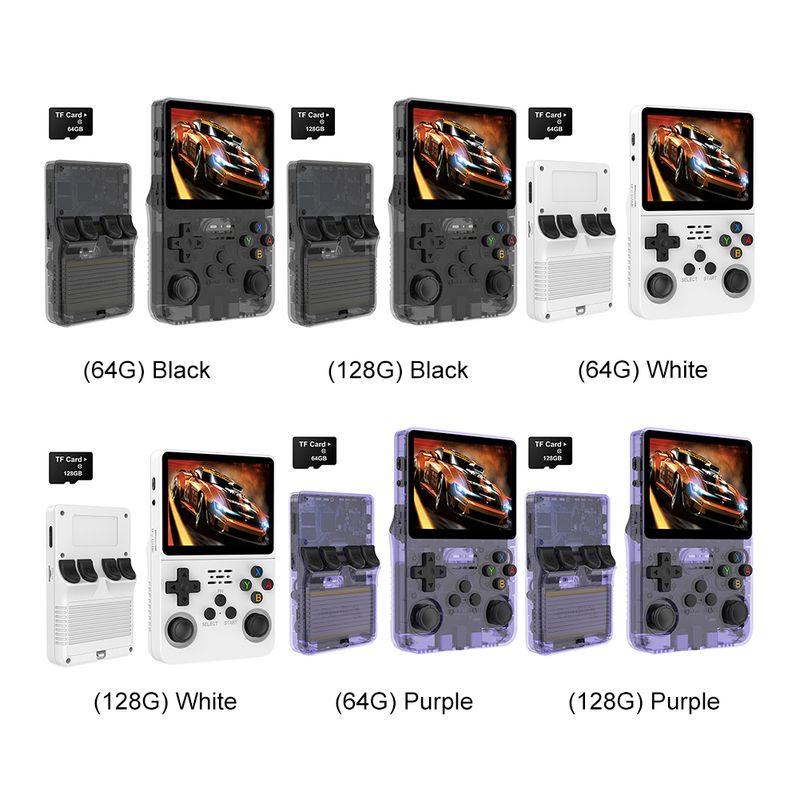 R36S Retro-Handheld-Spielkonsole, Linux-System, 3,5-Zoll-IPS-Bildschirm, Videospielmaschine, 64/128 GB, 10.000 Spiele + EVA-Hartschalenkoffer_voghion.com