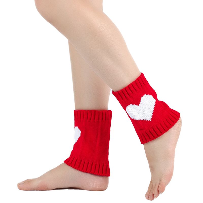 Couvre-pieds courts unisexes Love Bottes chaudes en laine tricotée pour hommes et femmes jambières chaussettes courtes en laine acrylique_voghion.com