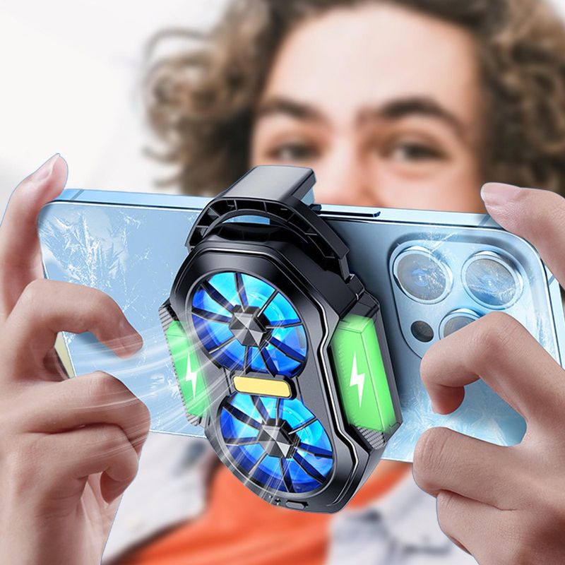 Mobile Phone Double Fan Radiator Holder Cooling Gamepad Mobile Game Cooler_voghion.com