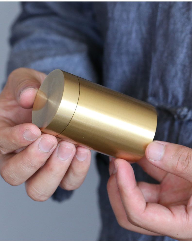 Barattolo da tè in ottone da viaggio sigillato, portatile, portatile, in metallo, piccolo, portatile, ermetico, in ottone, lattine da tè, piccole lattine da tè per uso domestico_voghion.com