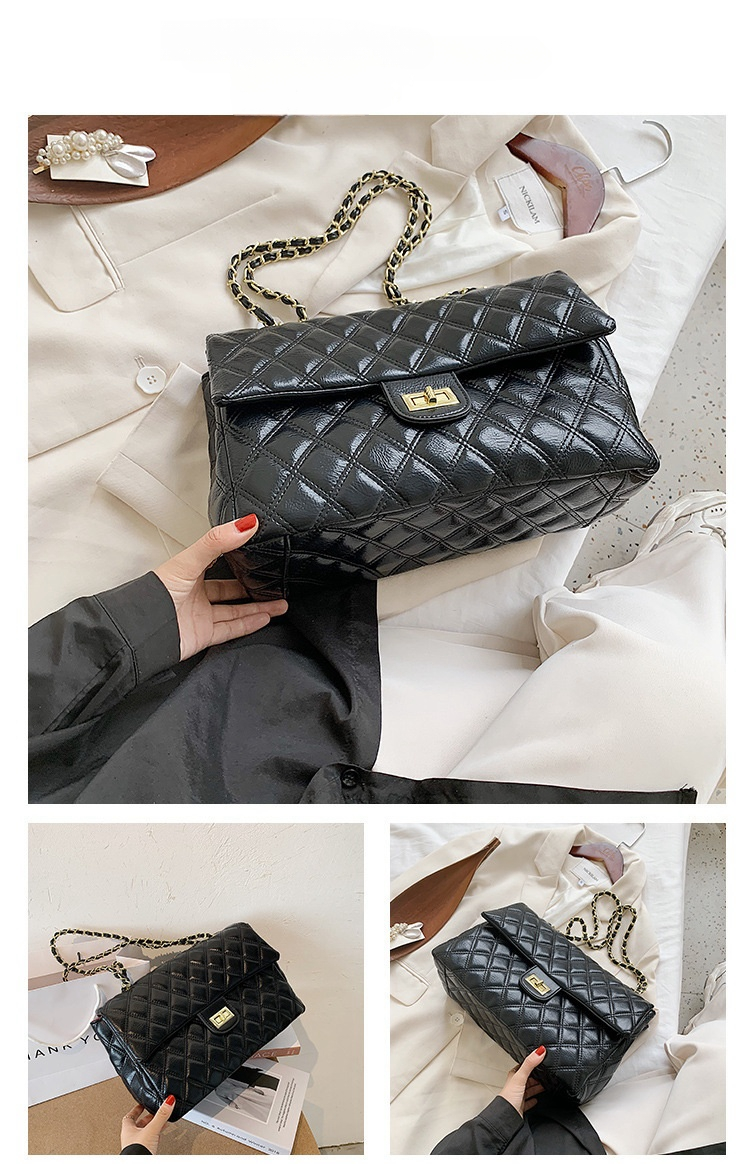 Texture di nicchia in stile designer con un tocco avanzato, piccola borsa con catena a griglia Xiangling, borse da donna trendy con tracolla diagonale a spalla singola_voghion.com