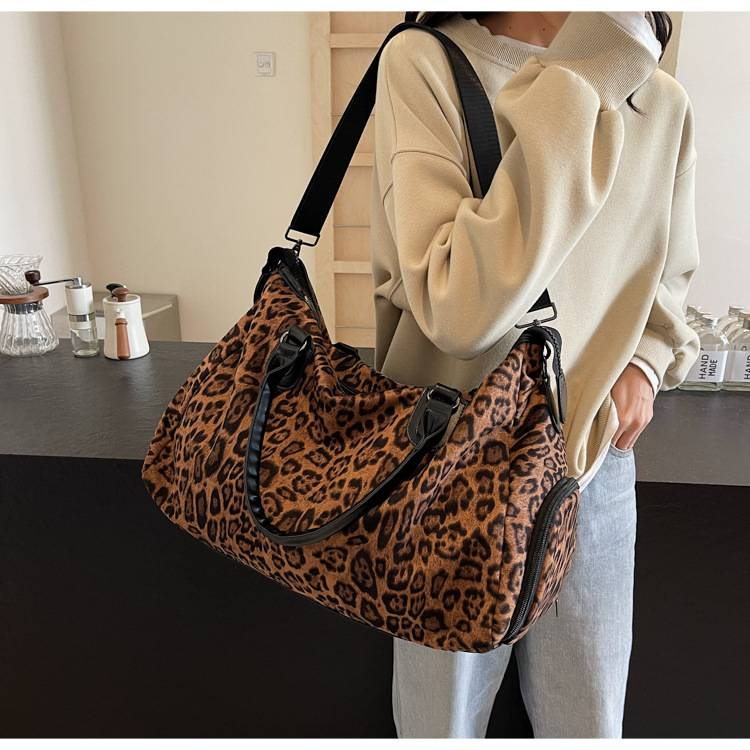 Leopard torba Potovalna torba za plažo na kratke razdalje Potovalna torba velike prostornine Prtljaga Ročna torba z leopardjim vzorcem Potovalna torba_voghion.com