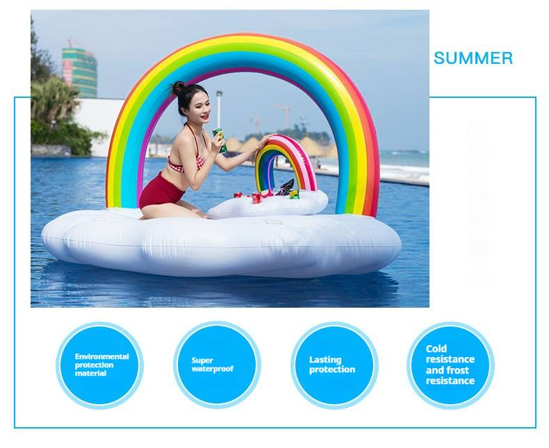 Regenboogbrug Drijvende Rij Opblaasbaar Luchtkussen Drijvend Vlot Ligstoel Drijvend Bed Op Water Volwassene En Kinderen Zwemcirkel_voghion.com