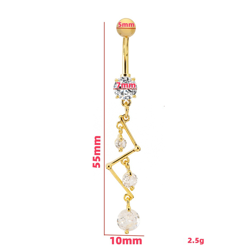 Piercing per ombelico con nappa di diamanti - Gioielli per piercing_voghion.com