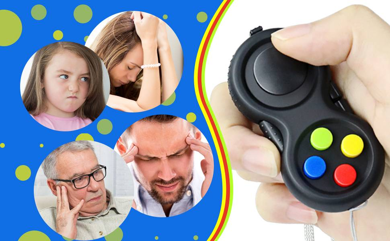 Fidget Toy, Rubberized Classical Controller Fidget Concentration Toy With 8-Fidget Functions And Lanyard - Excellent For Relieving Stress And Anxiety_voghion.com
