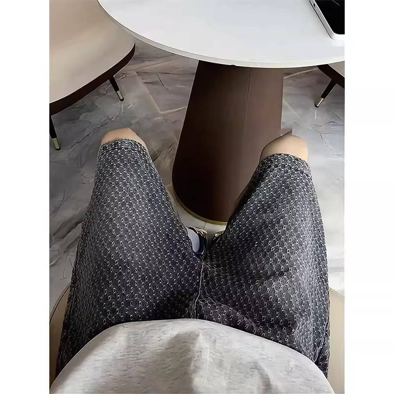 Men's Distressed Denim Shorts Casual Summer Streetwear Straight Cut Five-Point Shorts High Waist Comfortable Breathable_voghion.com