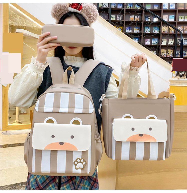 Zaini per bambini, zaino scolastico per bambini della scuola primaria, nuovo zaino in nylon per la scuola primaria e secondaria, set da tre pezzi, zaino di grande capacità_voghion.com