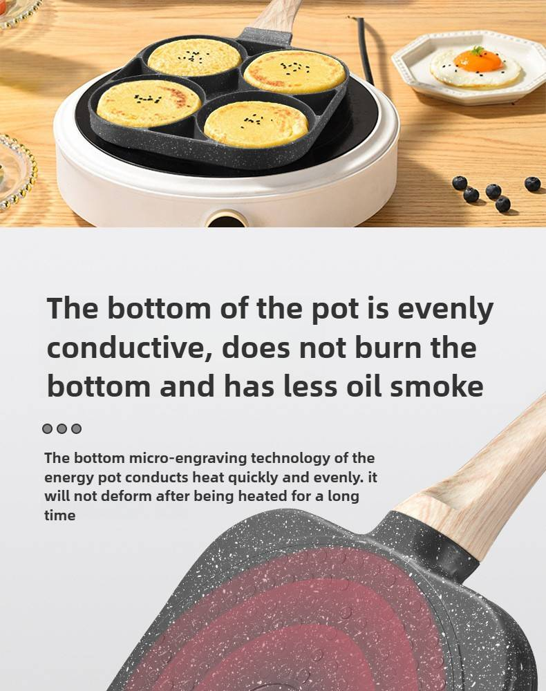 Hamburger Pan For Home Kitchen – 4-Hole Breakfast Pan & Steak Frying Pan_voghion.com