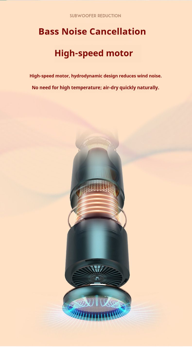 Asciugacapelli professionale - 800 W a doppia tensione (110 V-220 V), 6 velocità e aria fredda/calda, protezione dal surriscaldamento (bianco/rosa/nero/verde/rosso)_voghion.com