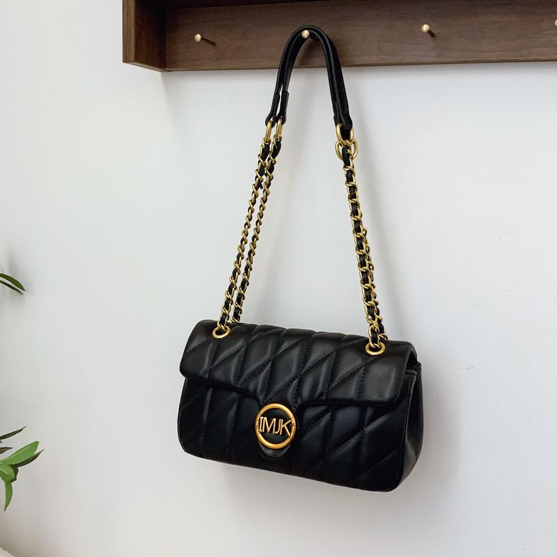 Elegante borsa a tracolla da donna con finitura lucida, motivo a rombi e accenti dell'alfabeto, spaziosa chiusura magnetica, tracolla regolabile, borsa da viaggio 25-9-15 cm_voghion.com
