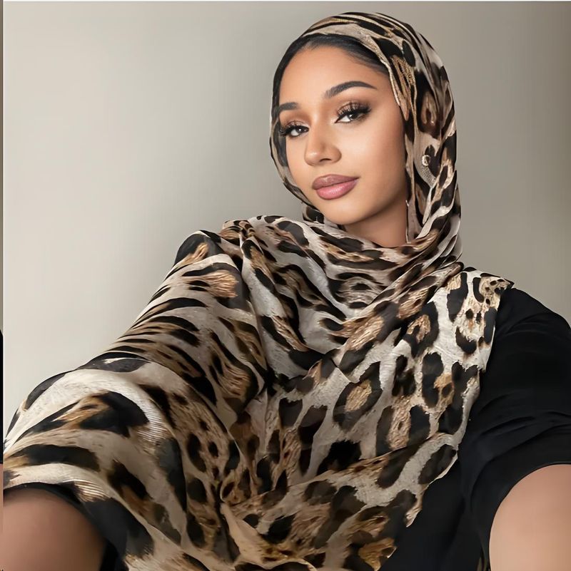 Women's Scarve Classic Popular Leopard Print Cotton Long Scarf Retro Trend Zebra Print Headscarf Women Spot_voghion.com