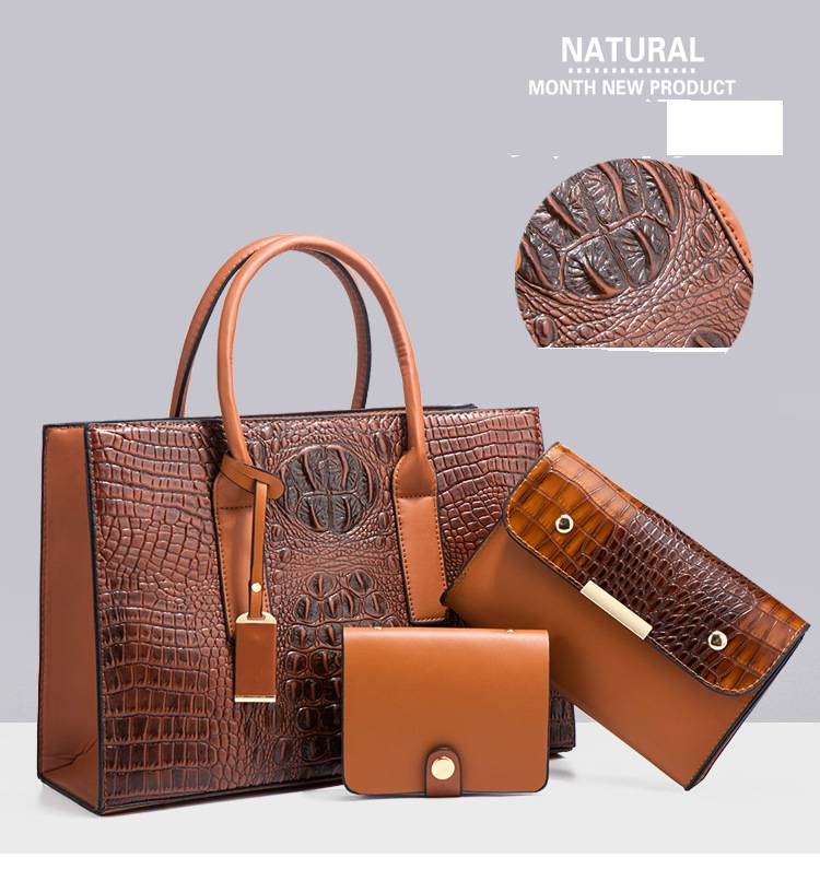 Women's Bags Retro Crocodile Pattern Large Capacity Single Shoulder Crossbody Bag_voghion.com