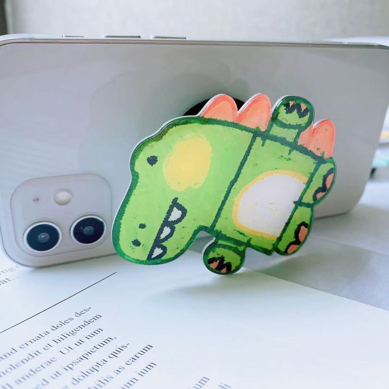 Tropfender Kleber Desktop geformt Acryl Cartoon Dinosaurier Airbag Air Kissen einziehbarer Telefonhalter_voghion.com