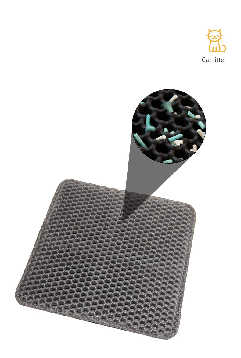 Estera para residuos de Gato, estera para residuos de gato con agujero con fugas, nido de abeja, mascota del hogar, estera para caseta para perros, estera antideslizante impermeable para pies de gato_voghion.com