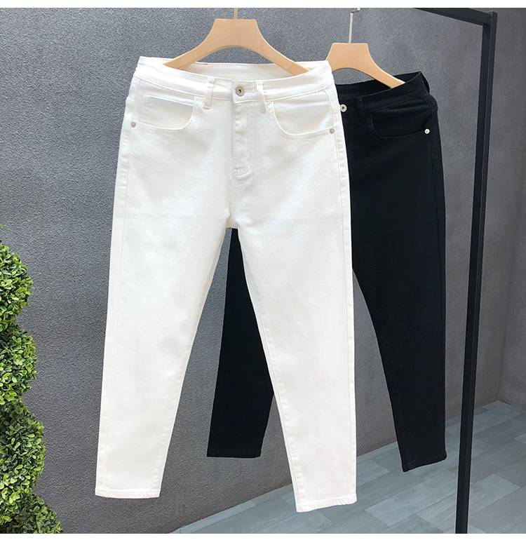 Spring Autumn Style Men Trendy Slim Fit Small Foot Nine-point Pants Casual White Pants Loose Cotton Material Suitable Men_voghion.com