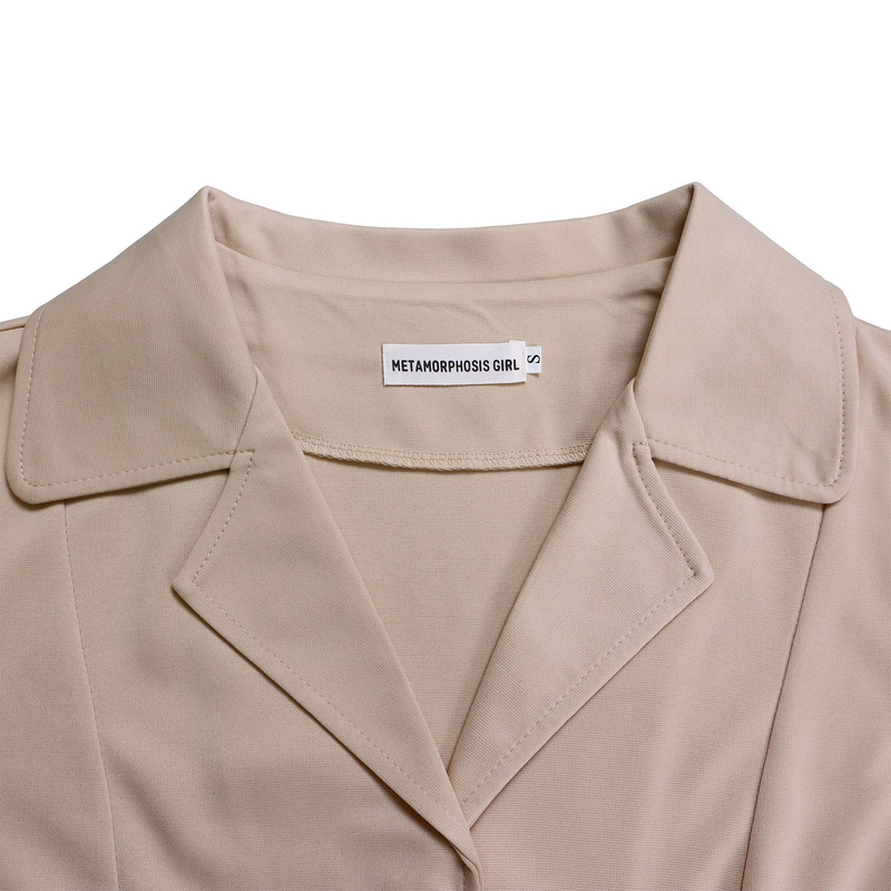 A-Linn Plisséiert Kleeder fir Fraen, erofgeknäppt V-Ausschnëtt, hallefärmeleg, elegant, zougeknäppt a mat Tailleriem, Fraekleeder, modest Summer, nei_voghion.com