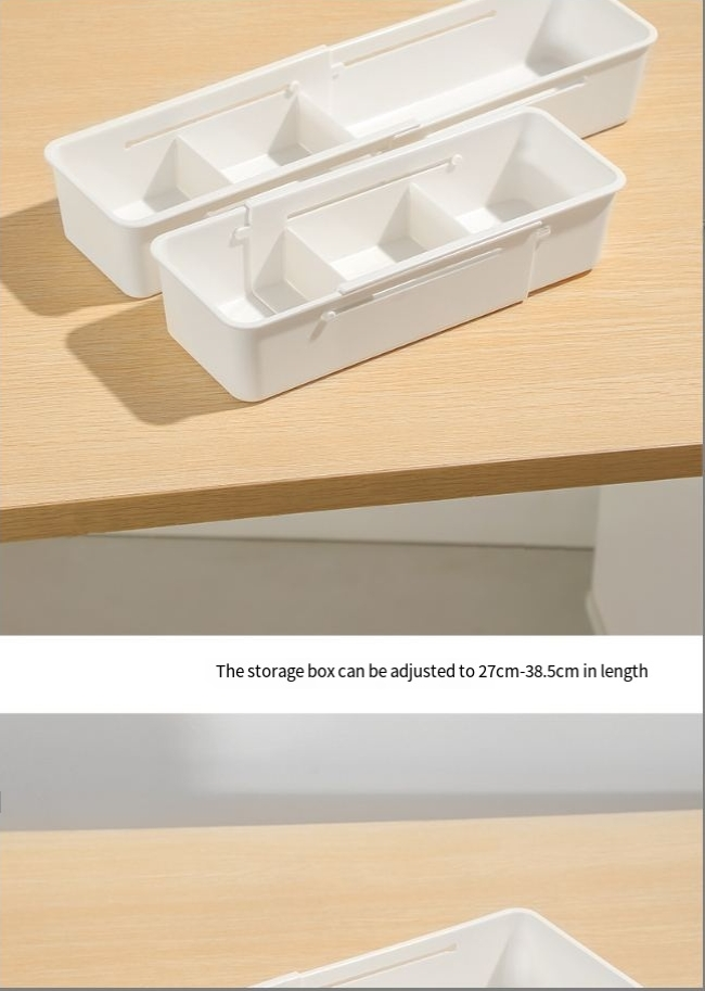 Household Pull Out Storage Box Drawer Telescopic Storage Box Cosmetics Plastic Bedroom Study Partition Telescopic Box_voghion.com