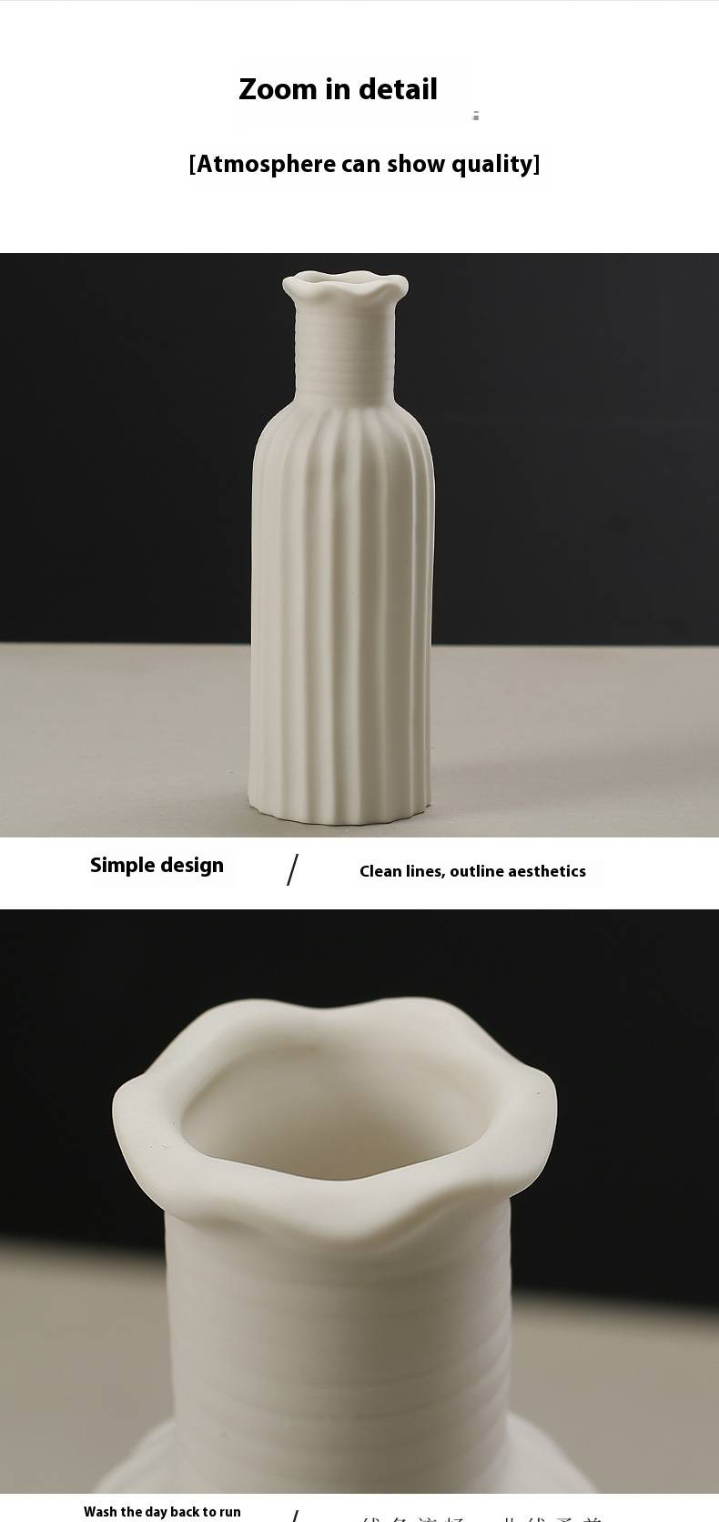 Anpassbare Keramikvase – Minimalistische weiße Keramik-Blumenvase zur Inneneinrichtung, handgefertigtes Kunsthandwerker-Mittelstück für Wohnzimmer und Esstisch_voghion.com