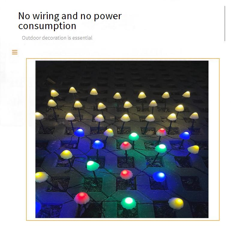 Solar Mushroom String Lights – 3M/5M/6.5M Outdoor LED Fairy Lights For Garden, Pathway, Camping (IP65 Waterproof, Remote Control)_voghion.com