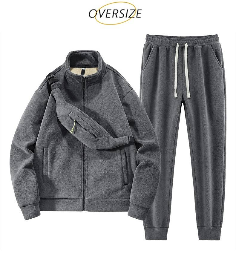 Sweatshirt Sports Casual Suit Men's Autumn And Winter Warm Jacket With Casual Pants Two Piece Set_voghion.com