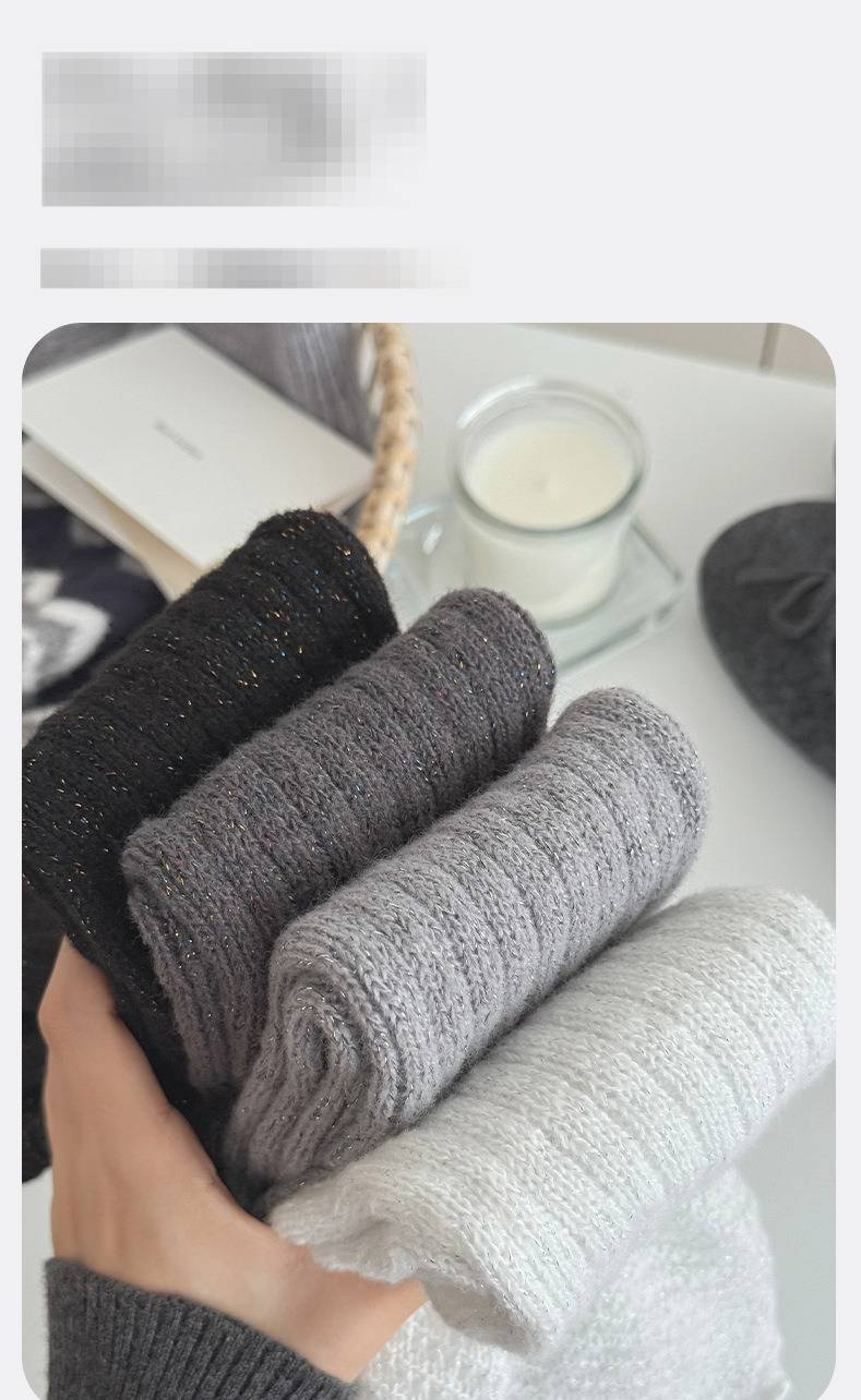 Neue Herbst- und Wintersocken für Damen, goldene Seidensocken mit All-Match-Spitze für Damen, breite Streifen, Wadensocken im College-Stil für Damen_voghion.com