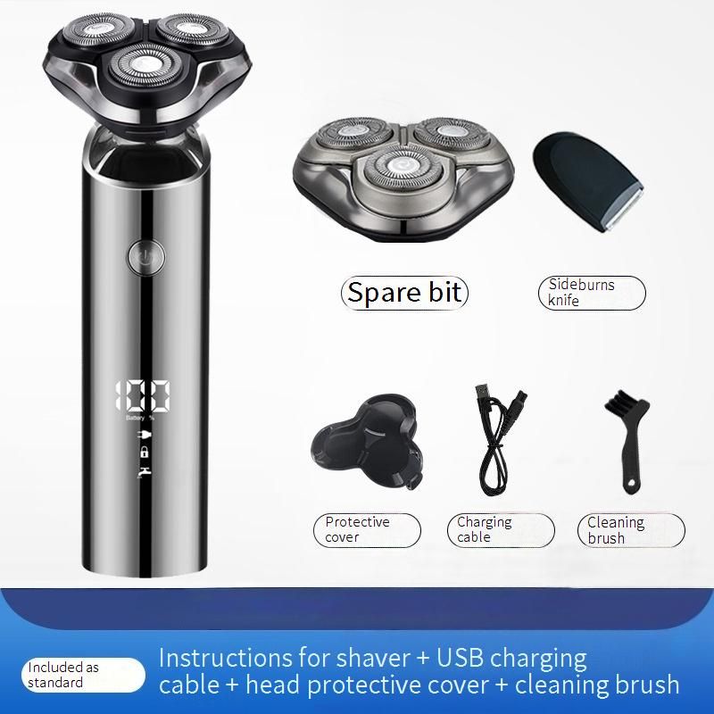 Multi-Grooming Electric Shaver For Men – 3D Floating Heads, 80-Min Runtime, USB Charging, Waterproof & All-in-One Kit (LED Display)_voghion.com