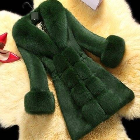 Elegante cappotto in pelliccia sintetica per donne dai 40 ai 50 anni, capospalla invernale di media lunghezza, misto pelliccia di visone e coniglio, caldo ed elegante._voghion.com