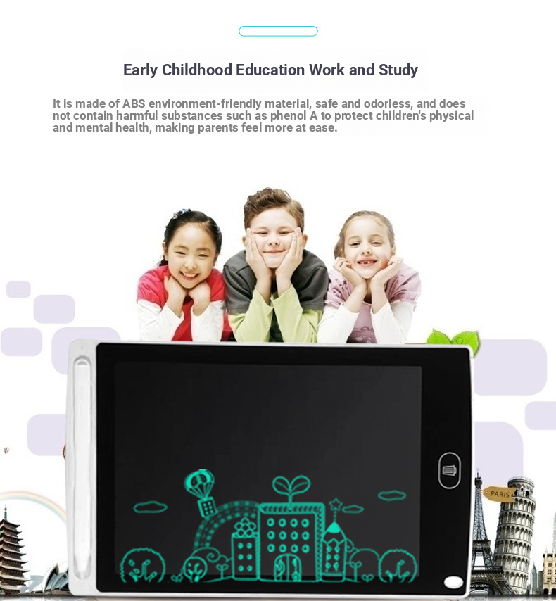 LCD Writing Tablet - 8.5" Solar-Powered Drawing Board For Kids & Adults, Color & Mono Screen Options, Ultra-Thin Lightweight Design_voghion.com