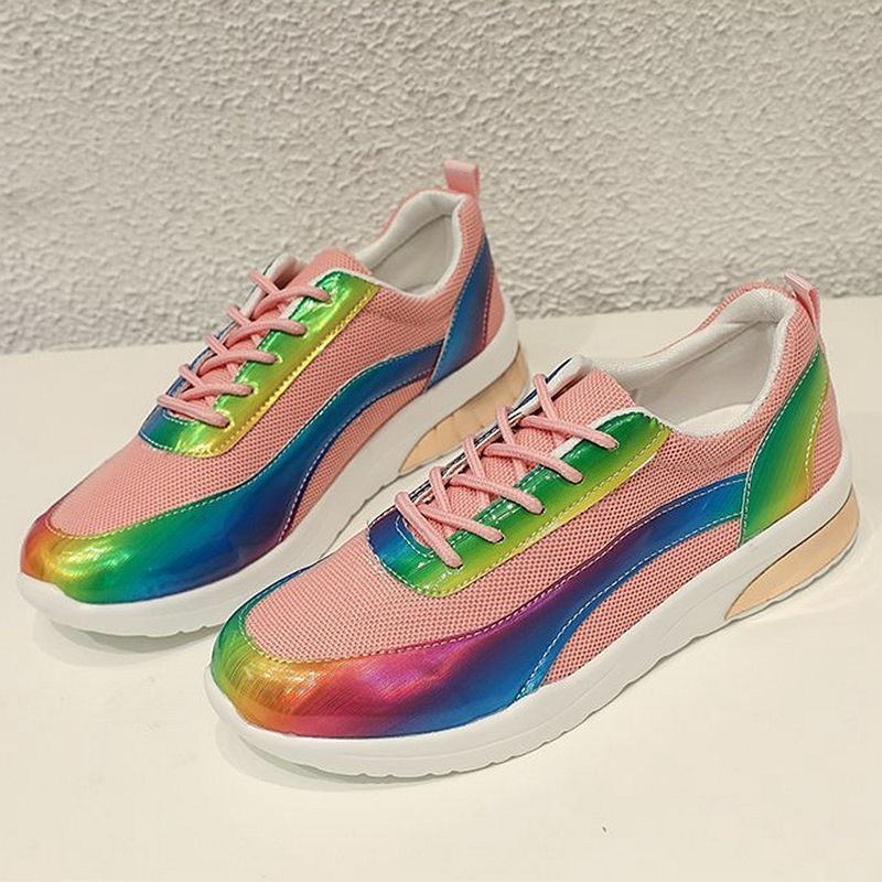 SHLIANG Nouvelles baskets de course colorées pour femmes Mode femmes vulcanisées chaussures à plateforme légères pour femmes Zapatillas De_voghion.com