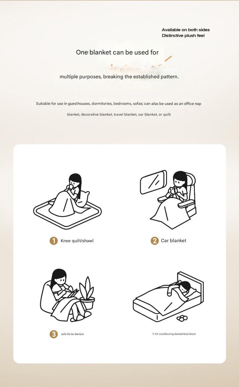 All-Season Coral Fleece Lap Blanket – Lightweight Air-Conditioning Cover For Office, Travel & Camping, Machine-Washable Gift_voghion.com