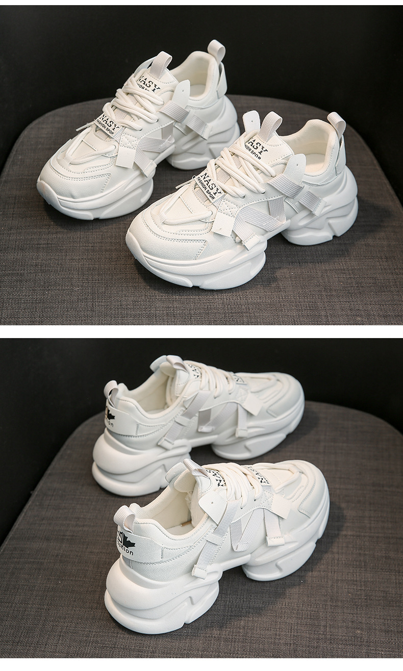 2023 Spring New Korean Version of Daddy Shoes Female Ins Student Casual Shoes female thick bottom increased running shoes CQ-51_voghion.com