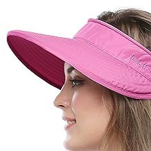 Wide Large Brim Sun Hat Summer UV Protection Thin Hat 2 In 1 Beach Sun Hat_voghion.com