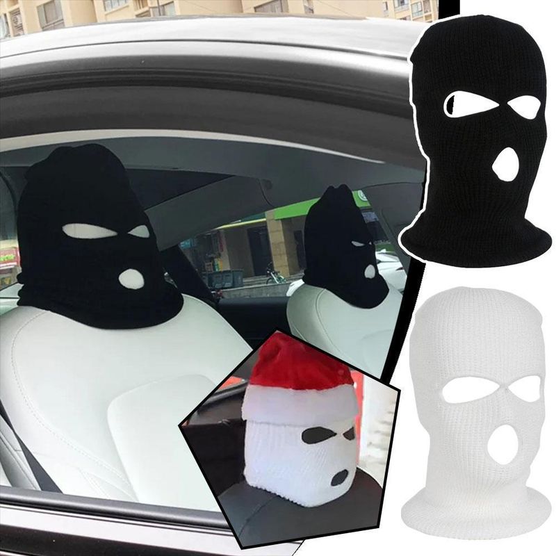 3-hole Funny Car Seat Headrest Cover, Decorative Accessories, Special Headgear For Cow's Disease_voghion.com