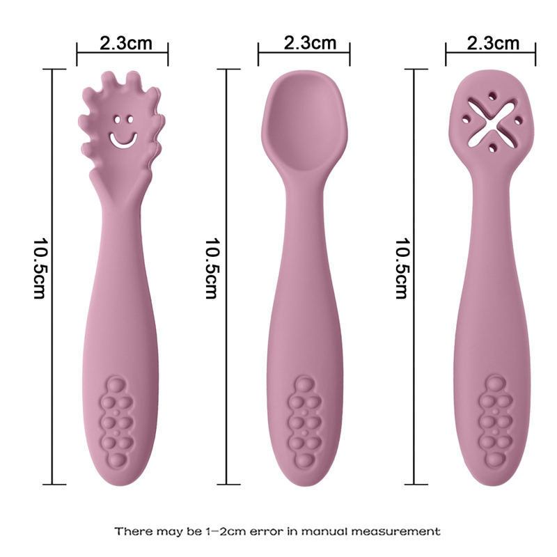 3-teiliges Set mit niedlichen Baby-Lernlöffeln, Utensilien, Neugeborenen-Fütterungslöffel-Set, Kleinkinder-Schaufel, Entwöhnungsbesteck, Kindergeschirr_voghion.com