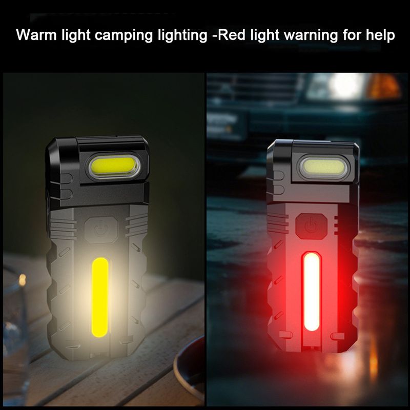 Magnetic LED Flashlight 180 Degree Rotating Head Mini Flashlight Waterproof Compact Magnet Work Light For Outdoor Emerge_voghion.com