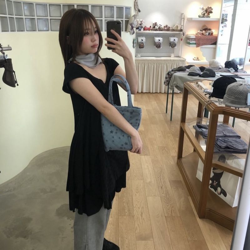 Borsa a mano in rete trapuntata con motivo a stelle Current/coyse*o_voghion.com