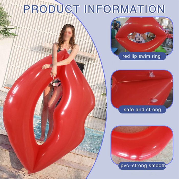 Wasser Rote Lippen Lippen Rotes Herz Aufblasbares Schwimmbett Schwimmring_voghion.com