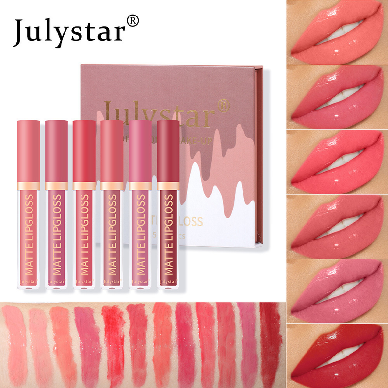 Ensemble de maquillage hydratant longue durée qui ne se décolore pas, visage miroir brillant à l'eau et ensemble de rouge à lèvres moue_voghion.com
