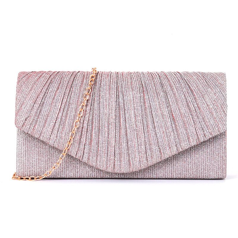 2024 neue Handtasche Plissee Gestreifte Abdeckung Kopf Glitter Abendkleid Party frauen Tasche_voghion.com