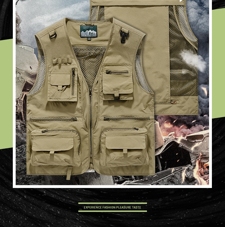 FGKKS Outdoor Leisure Vest For Men, New Breathable Outdoor Sports Coat With Multiple Pockets, High Quality Design, Leisure Vest For Men_voghion.com