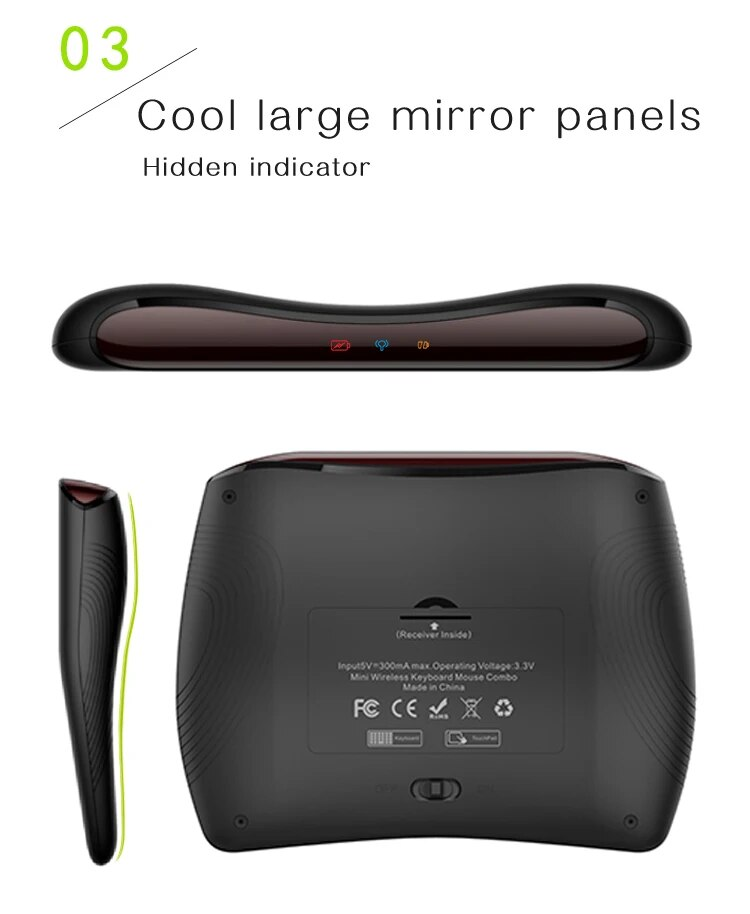 D8 Wireless Mini English 2.4G Bluetooth 7 Color Backlight Air Mouse Touchpad Keyboard for Android TV_voghion.com