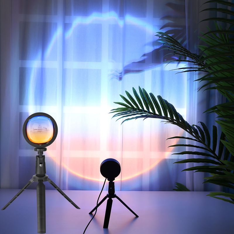 Lampă de apus USB, zori de zi, proiector de atmosferă, lumină de noapte pentru living, dormitor, decor pentru bar, fotografie de fundal_voghion.com