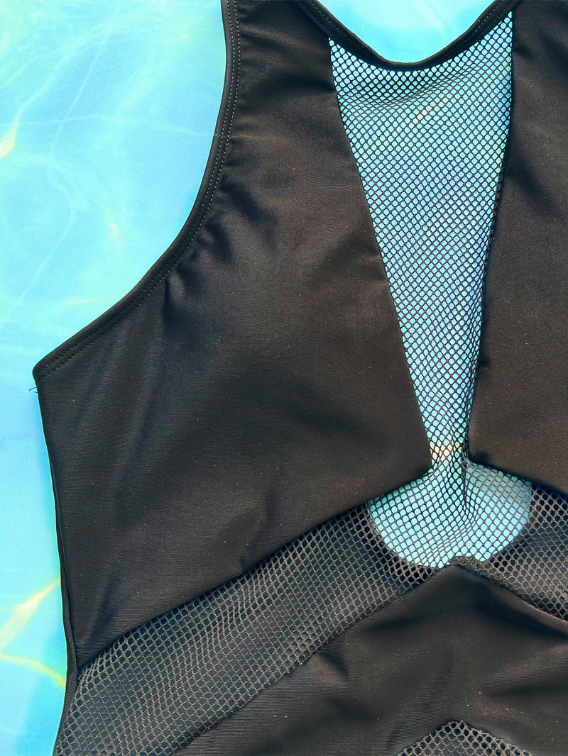 Women's one-piece swimsuit mesh one-piece bikini_voghion.com