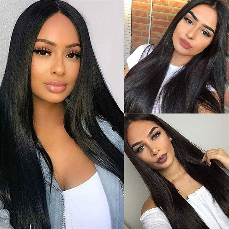Synthetische Perücken für Mädchen. Mittelscheiteliges, langes, glattes Haar. Tägliches Styling. Mehrere Farben_voghion.com