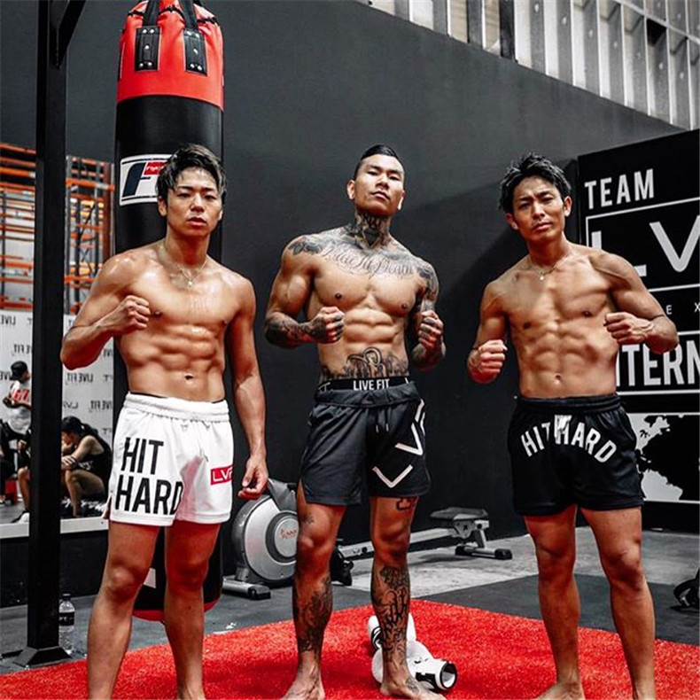 Muscle Exercise Three Part Fitness Men's Quick Drying Breathable Pants Summer Running Training Shorts_voghion.com