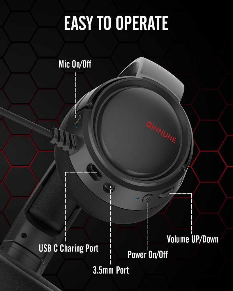 Cuffie da gioco wireless BW02 con doppia modalità 2.4G e Bluetooth, suono stereo, cuscinetti auricolari morbidi in proteine per giochi multipiattaforma_voghion.com