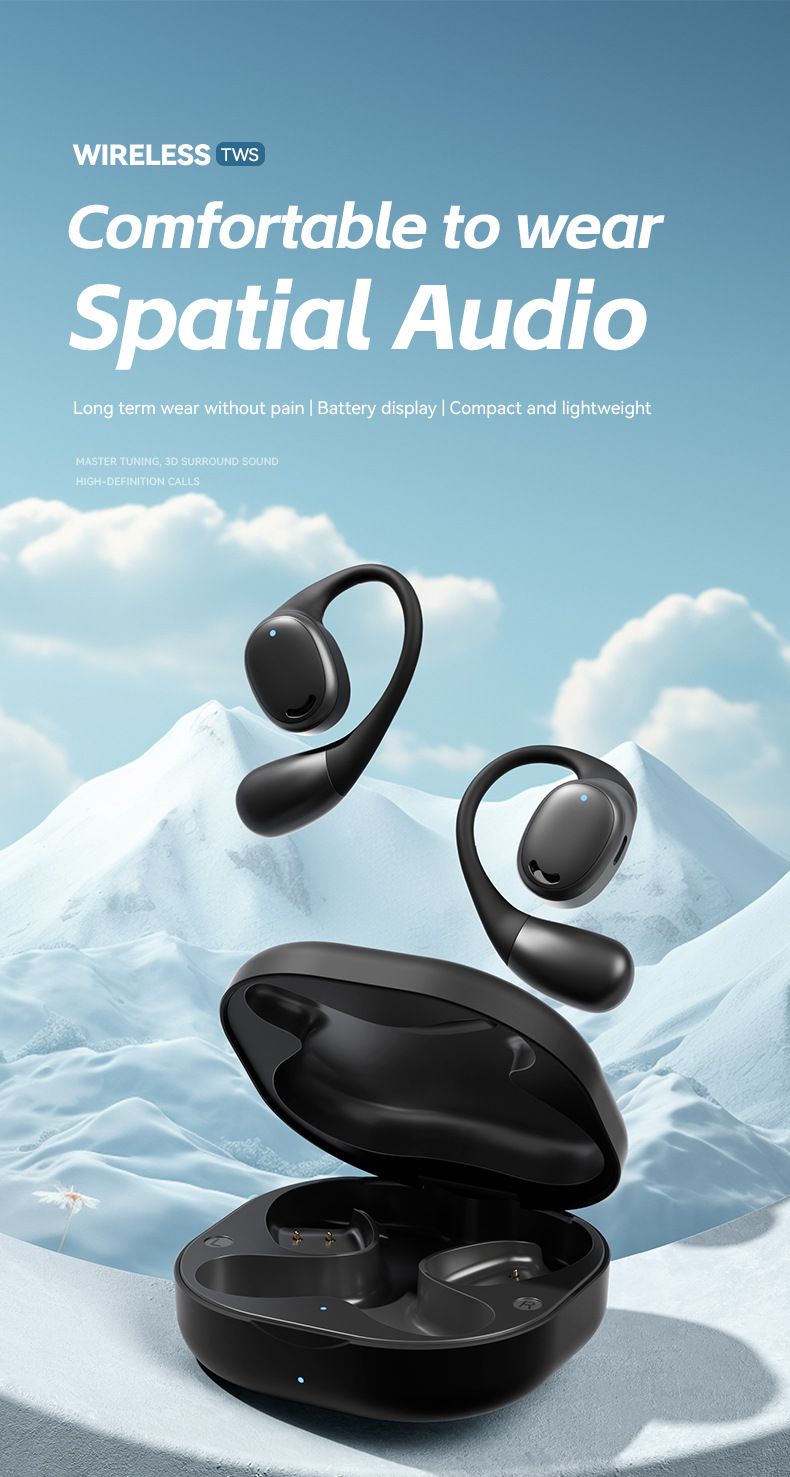 【High Quality】 Premium New Ear-Hook Noise Cancelling Running Sports OWS Open-Back Wireless Bluetooth Earphones_voghion.com
