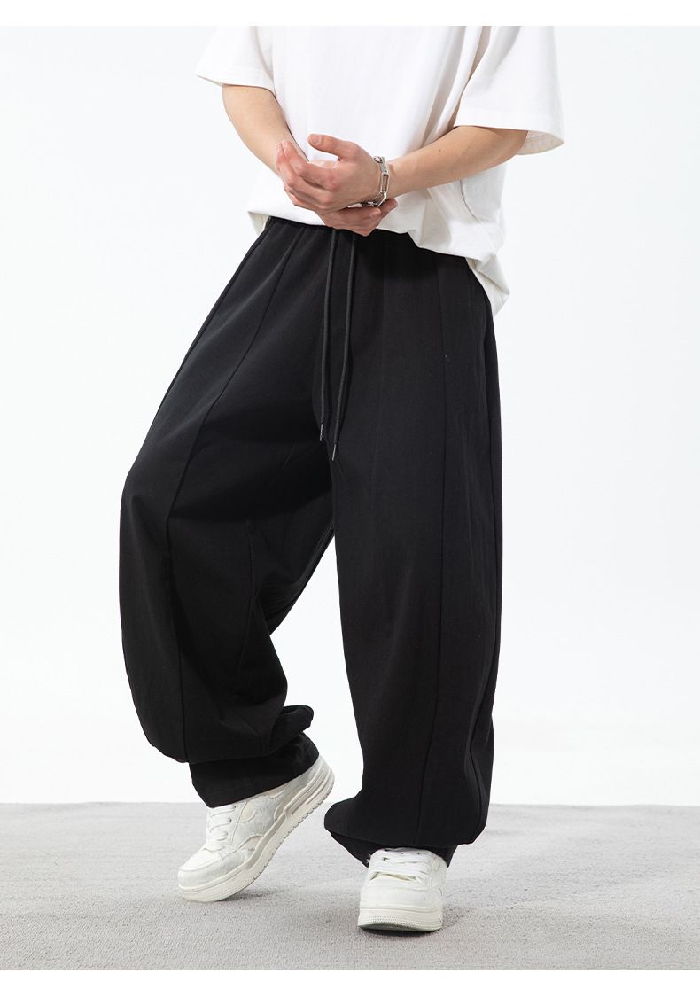 Men's Clothing Men's Spring And Summer New Loose Drape Slightly Tapered Bloomers Split Designtrousers_voghion.com